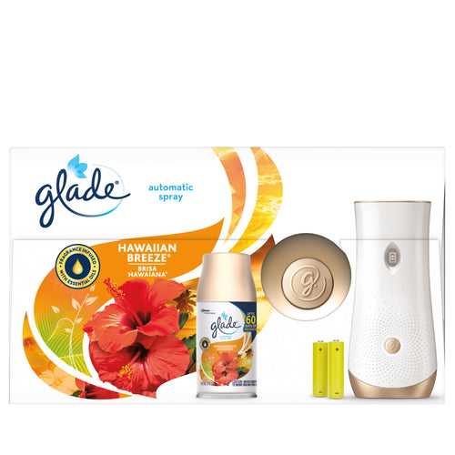 Automatic Spray 1 Warmer + 1 CT Refill Starter Kit, Hawaiian Breeze, 6.2 OZ. Total, Air Freshener Infused
