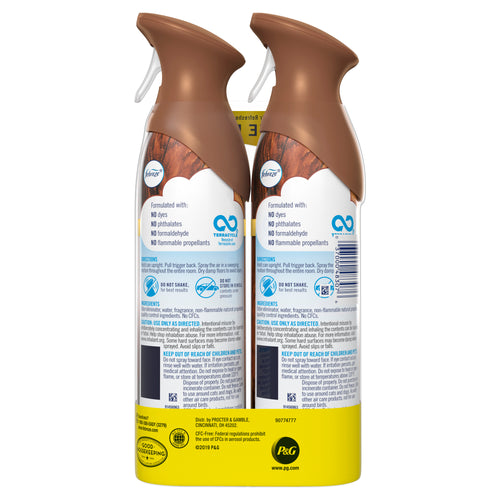 Odor-Eliminating Air Freshener Spray, Wood, 2 ct